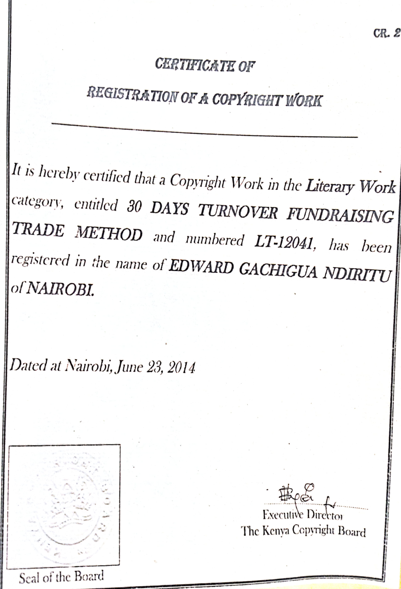 Certificate thumbnail